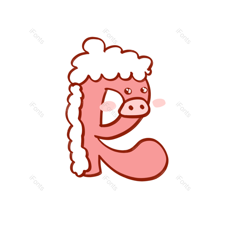 艺术字图片,字母元素,英文PNG,卡通可爱动物免抠素材